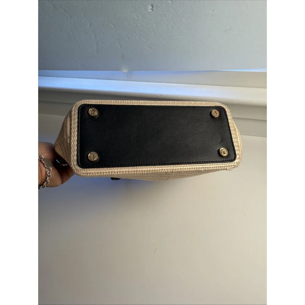 Spartina‎ 449  Off White Straw Black Leather Handbag Matching